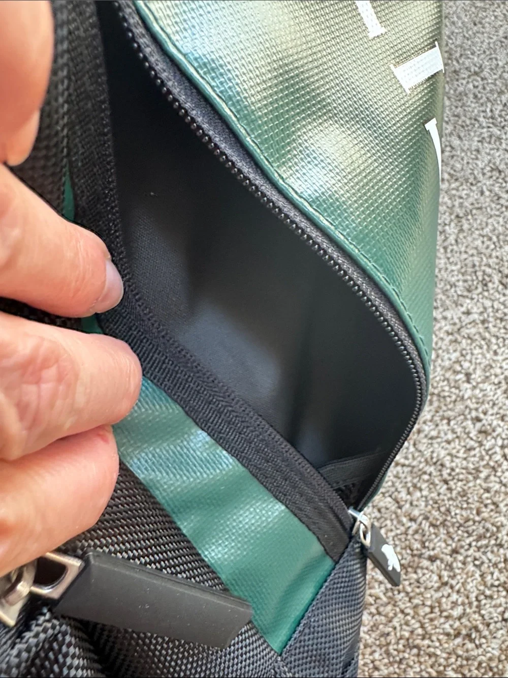 Breitling Green and Black Backpack with Bold Logo